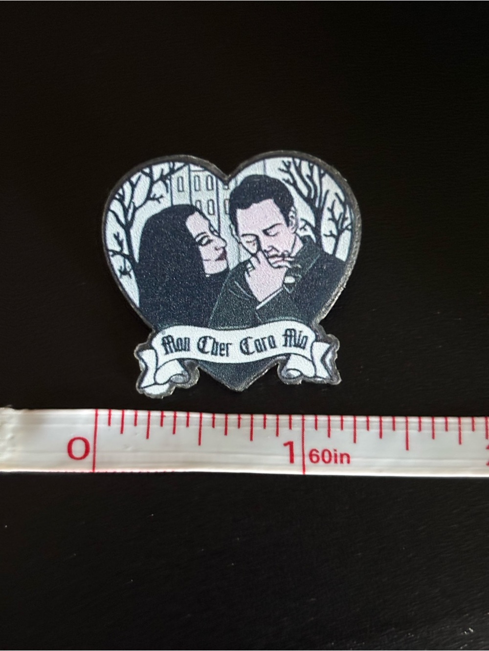 The Addams Family  Black & White Gothic Enamel Pin